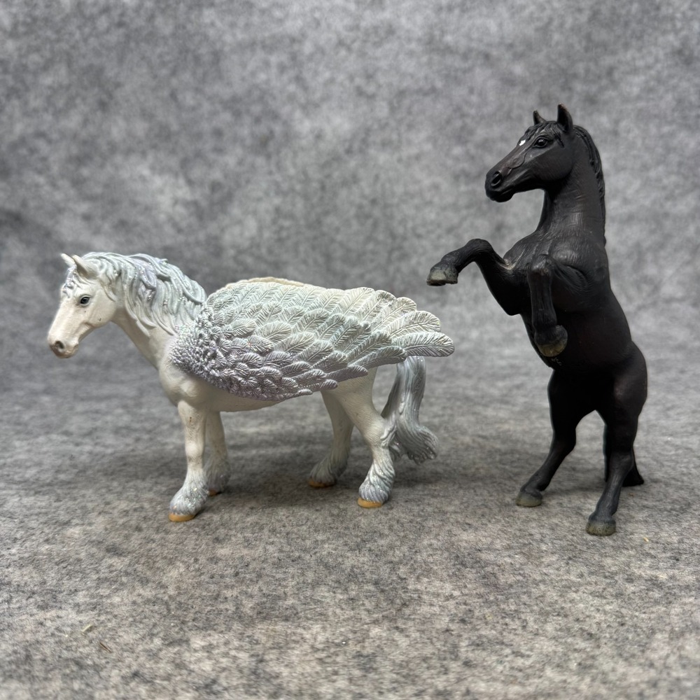 Schleich REARING BLACK MORGAN STALLION 3235 Pegasus Bayala 70423 Horse 90s